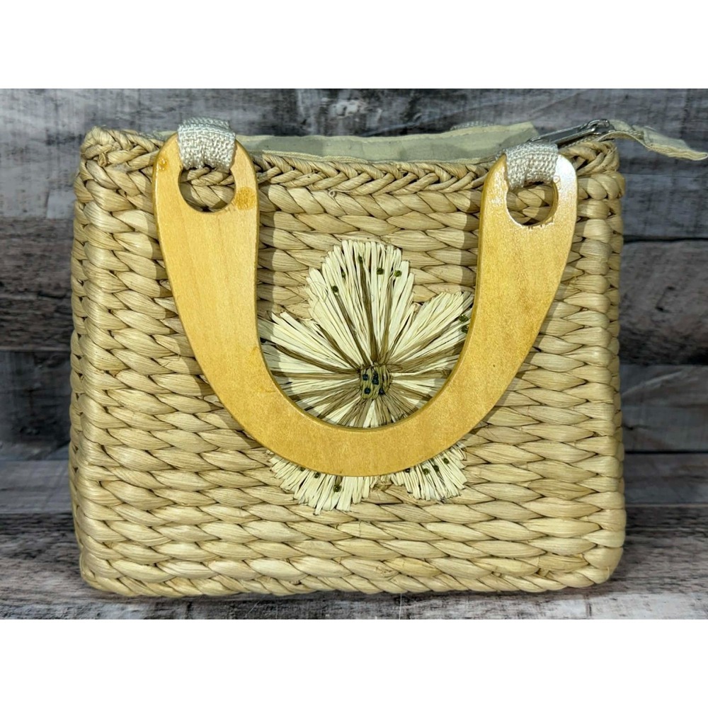 Faded Glory Flower‎ Wooven Purse Bag